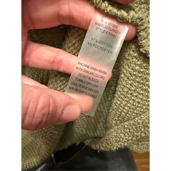 Soft Surroundings Olive Green Long Sleeve Snap Front Cardigan Size Medium - Picture 4 of 6